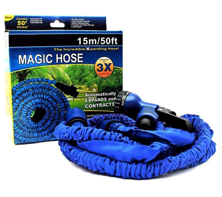 50FT Extra Long Retractable Expandable Magic Garden Hose Pipe & Spray Gun