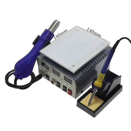 3 in 1 Hot Air Station with LCD Separator & Soldering Iron, Model: KADA 9803D+