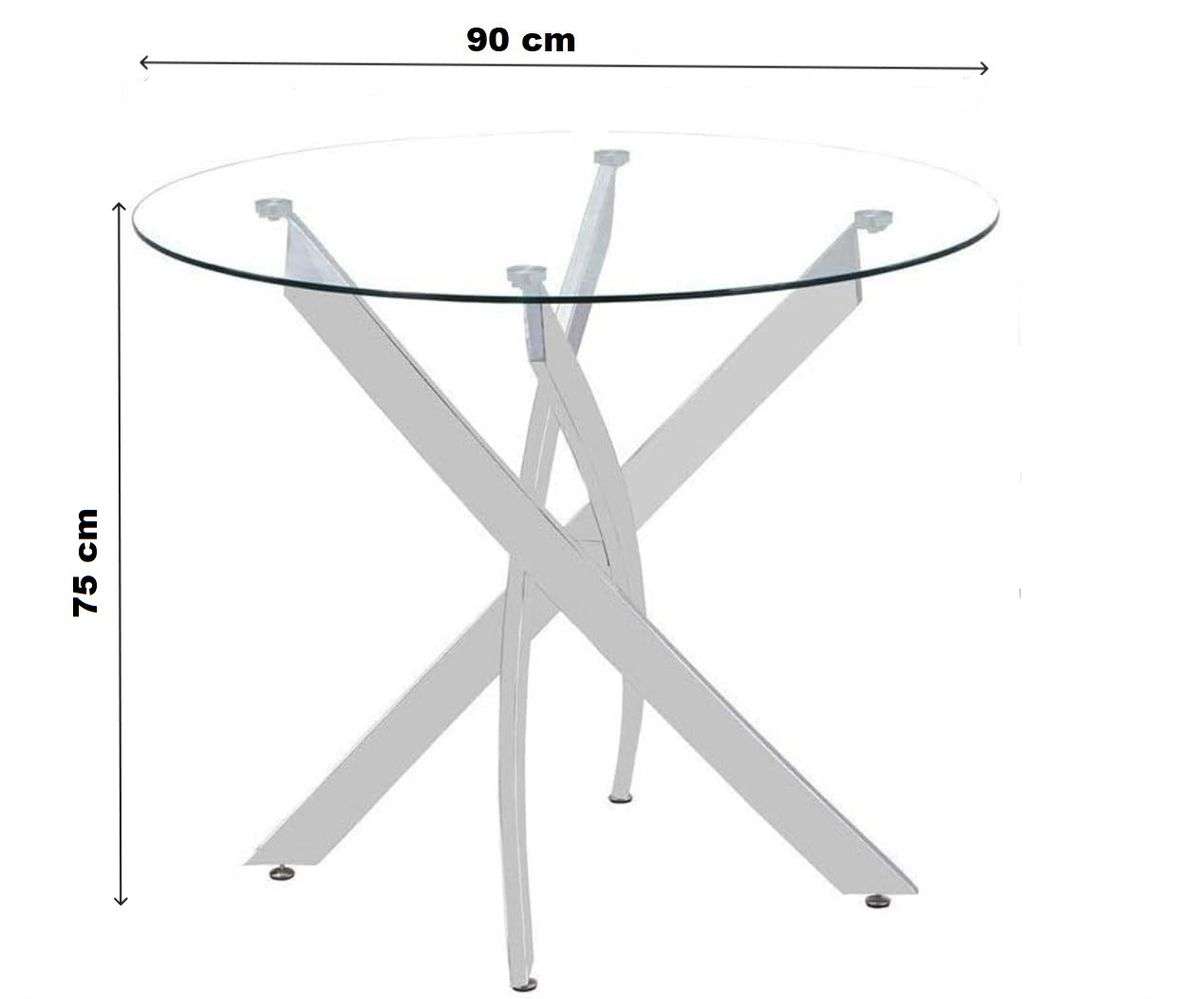 Modern Round Glass Dining Table- Transparent