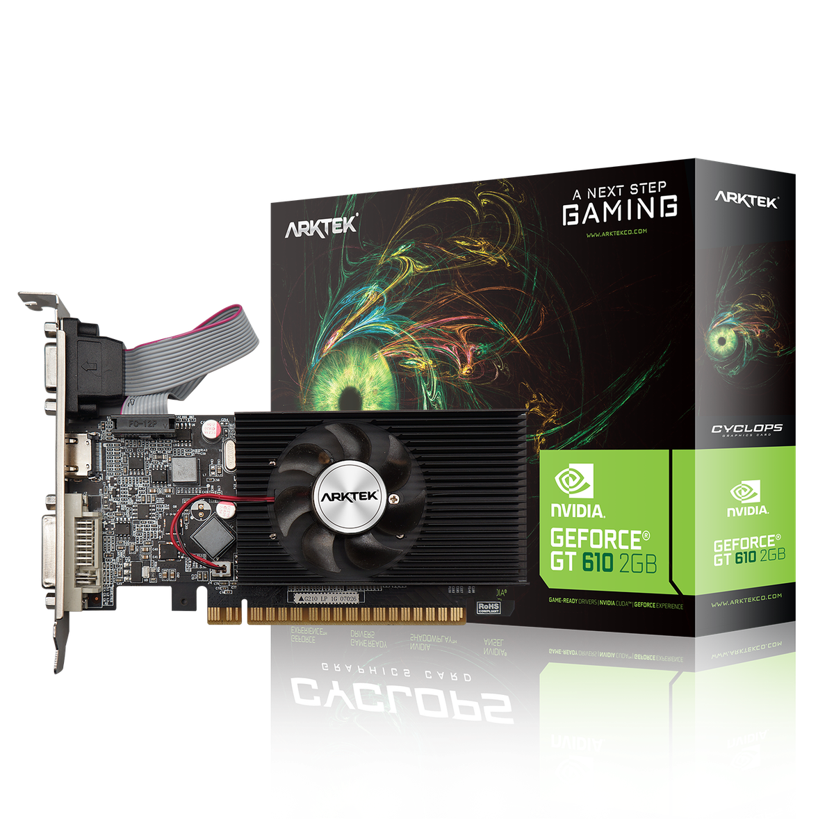 Arktek Nvidia GT610 2GB DDR3 64-bit HDMI / DVI / VGA Graphics Card