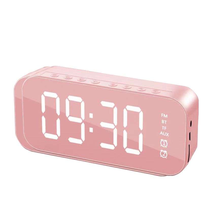 MultiFunction LED Mirror Digital Alarm Clock Bluetooth Speaker FM Radio
