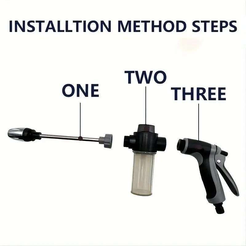 High-Pressure Spray Gun With Foam Bottle
