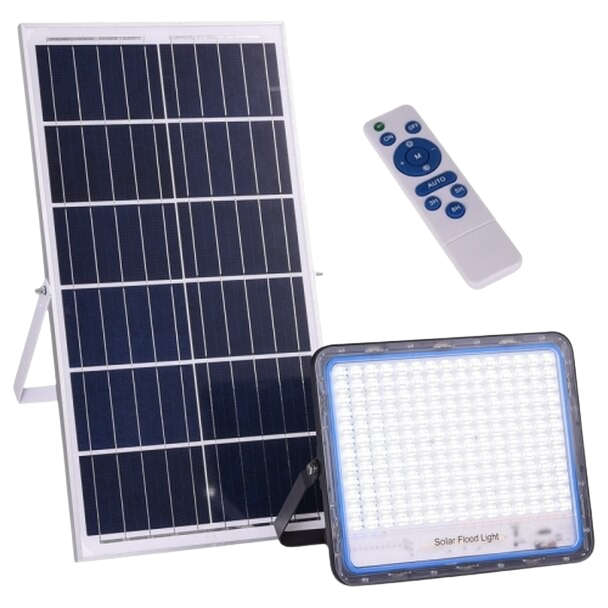 400W Solar Powered LED Flood Light With Panel & Remote- 4 Pack