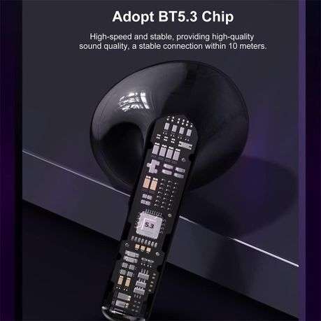 LENOVO - LP80 - RGB Lighting Transparent Design Wireless Earphones - Black