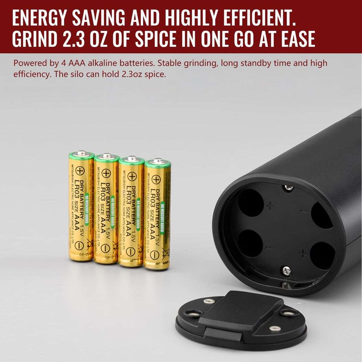 LED Electric Spice Grinder Set 2 Pack Salt and Pepper Mill with Stand