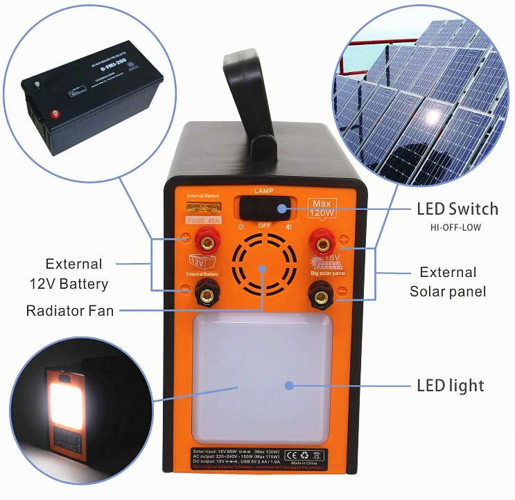 12V Portable Solar Charging System with 60W Solar Panel MUST HAVE FOR LOAD SHEDDING