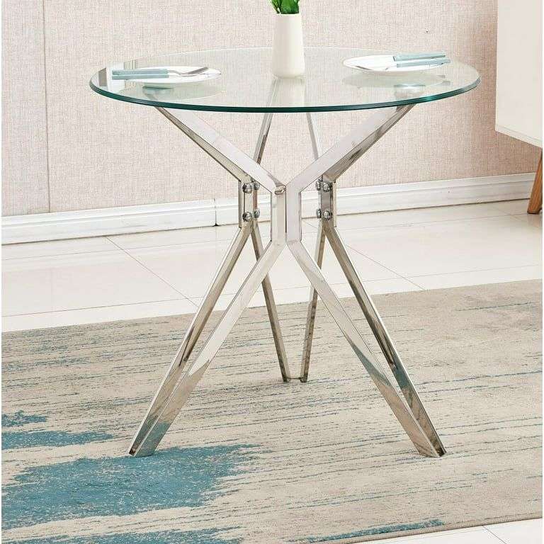 Dining / Kitchen Table - Round Clear Tempered Glass