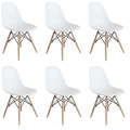 6 Wooden Leg Chairs (white)