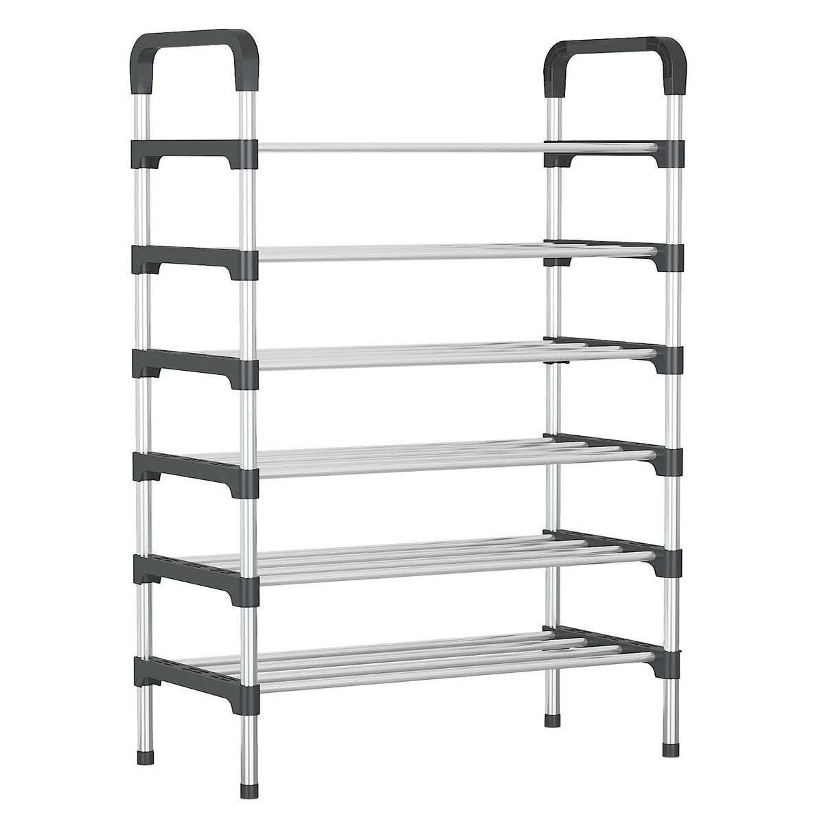 Tier Shoe Racks Storage Organizers - Black/Silver