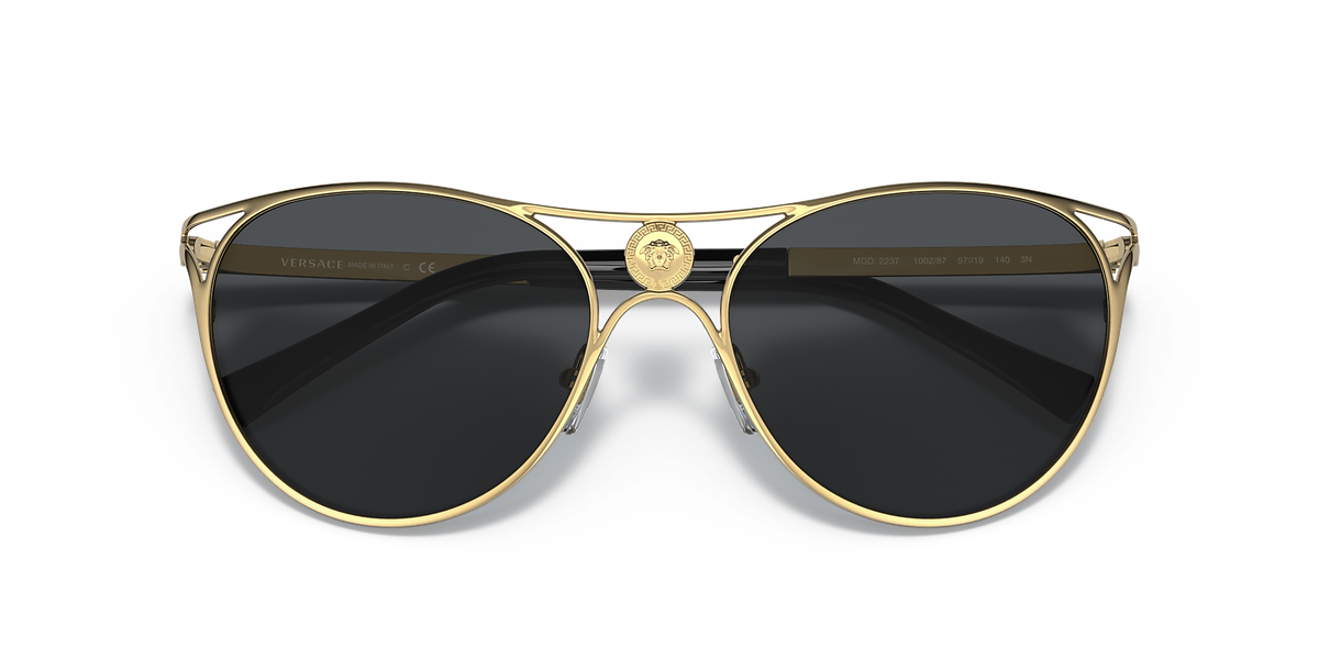 Versace VE 2237 - 1002/87 Gold Metal Cat-Eye Sunglasses