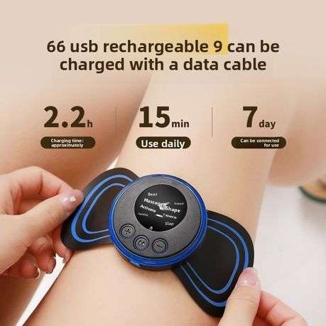 Portable EMS Pulse Massage Pad for Neck & Shoulder - Smart Electric Massager