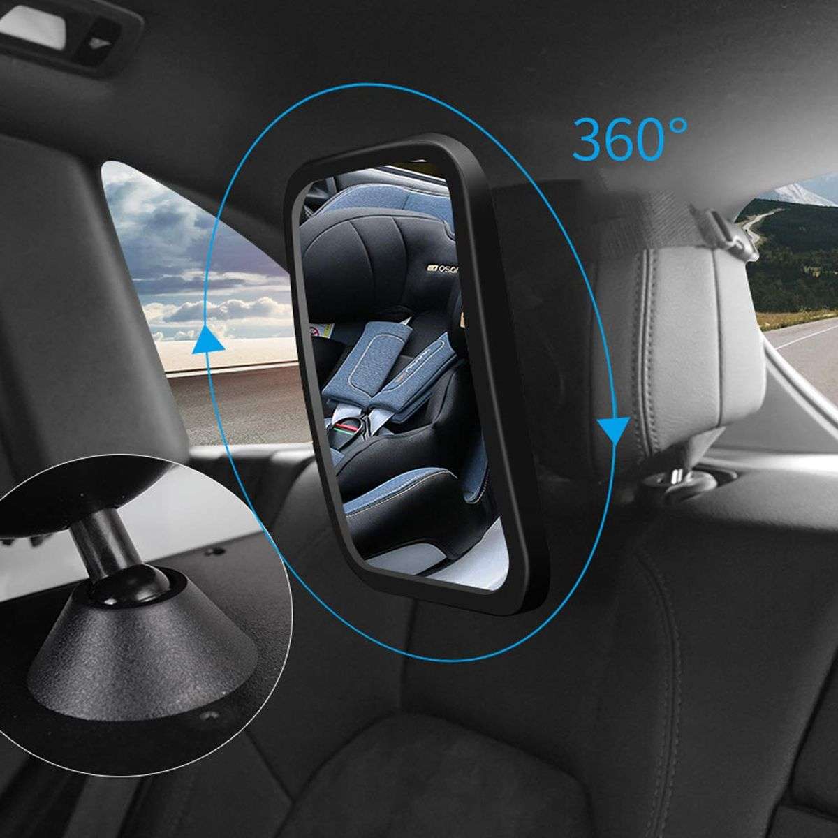 Rearview mirror 360° rotating  car baby rearview mirror