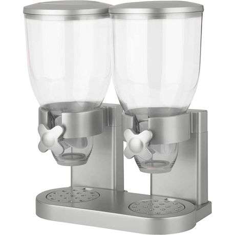 Double cereal dispenser silver (PLEASE READ DESCRIPTION)