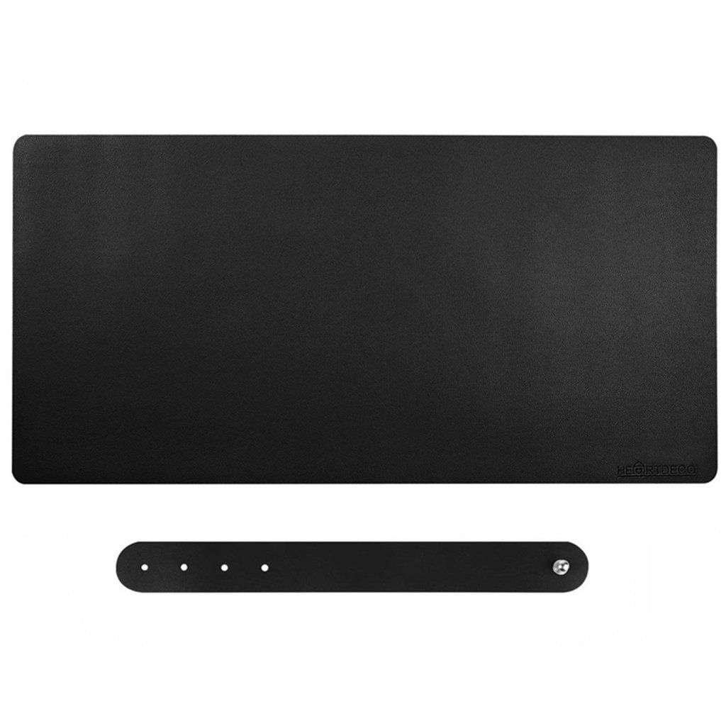 90x45cm Double Side PU Leather Office  Computer Mouse Keyboard Table Cushion BLACK