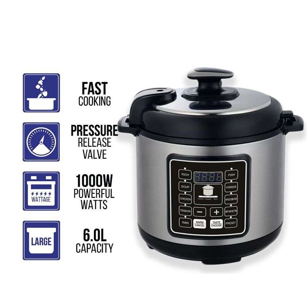 MultiFunction Smart Digital Smart Pressure Cooker [Silver Crest 6L]