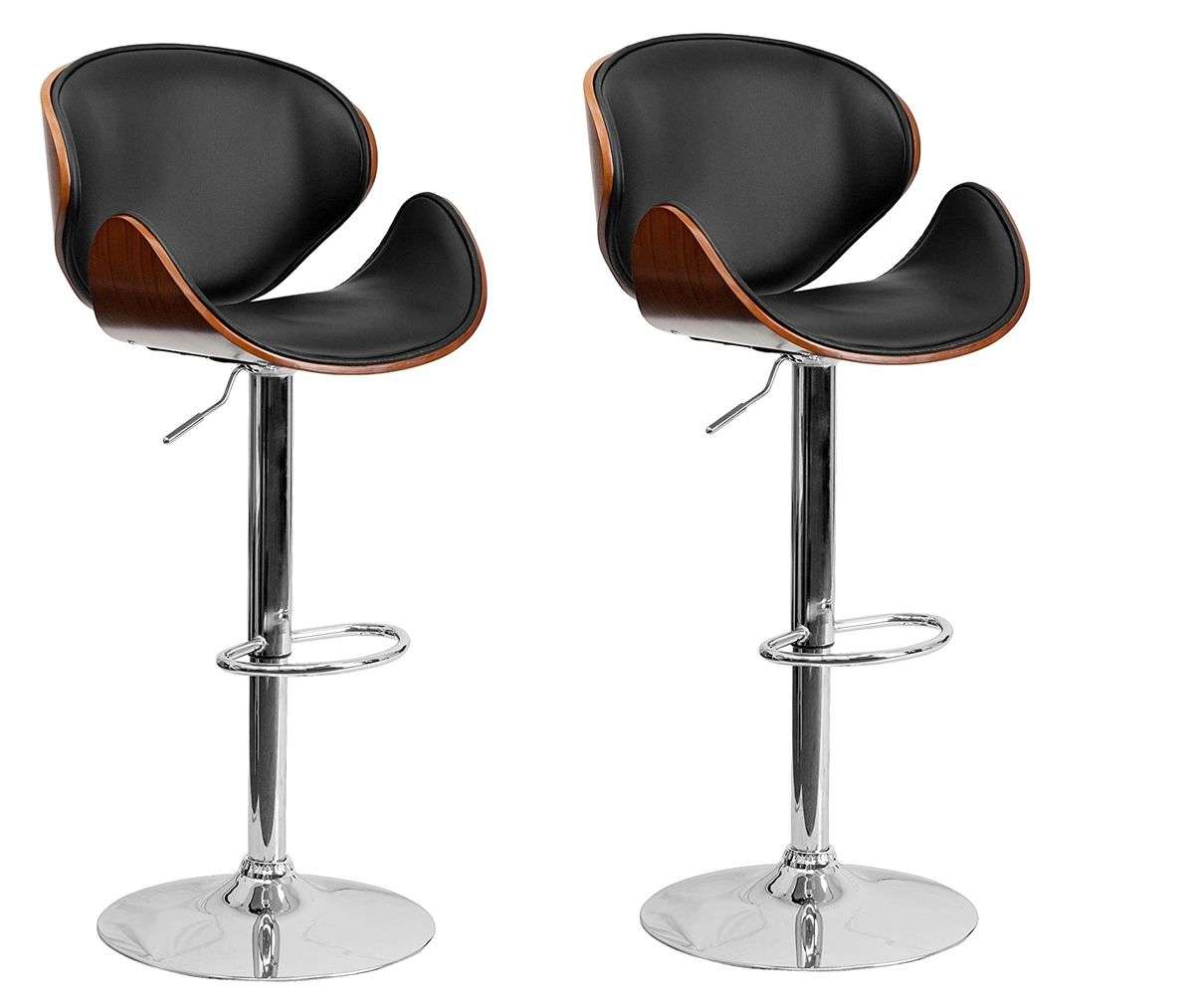 Kitchen / Bar Counter Stools - Set of 2 - Black/Brown