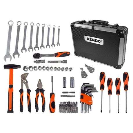 Kendo - Hand Tools Set / Spanners, 1/2" Sockets and Pliers - 76 Piece - Kendo - Hand Tools Set / ...