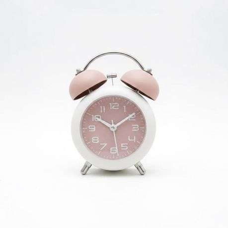 Everyday-use Twin Bell Alarm Clock - Silent Sweep Design - Pink&Blue 2PS