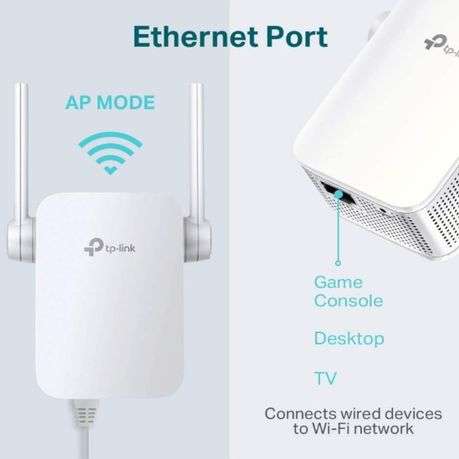 Tp-Link - TL-WA855RE 300Mbps Wi-Fi Range Extender with External Antennas - Tp-Link - TL-WA855RE 3...