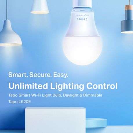 Tp-Link - Tapo L520E Smart WiFi Light Bulb - Dimmable Daylight, Voice Control - Tp-Link - Tapo L5...