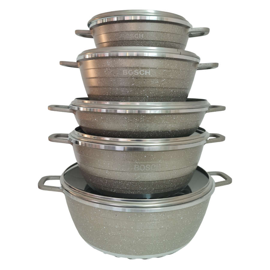 Aluminum Efficiency Non-Stick Induction10 Pot Set - Gold