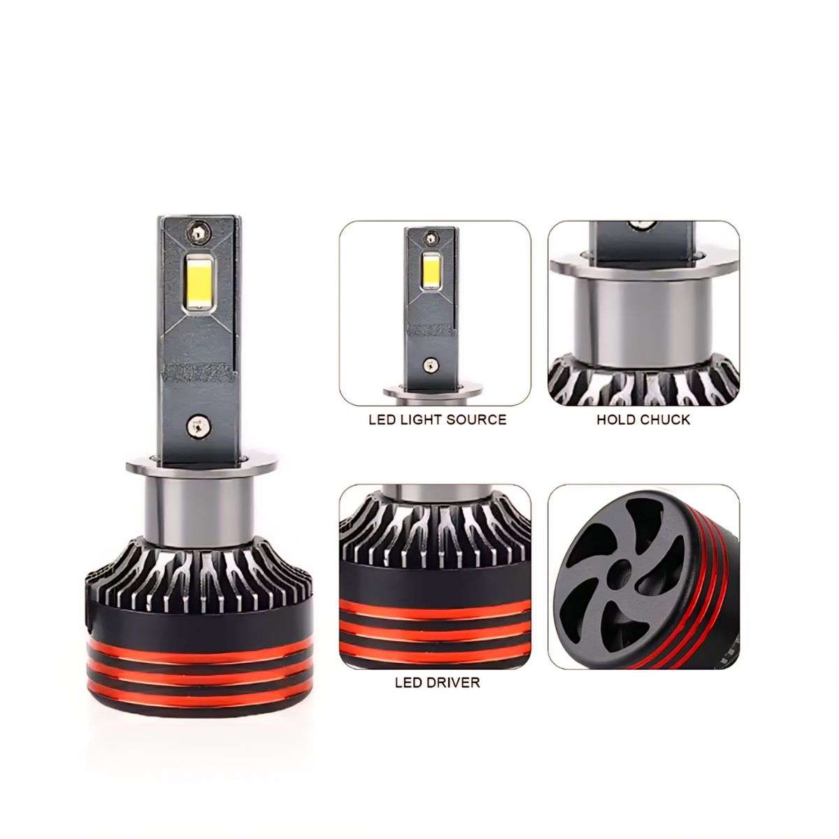 H7 11000LM 45W 6000k Super Bright Led Headlight Bulbs- Pack Of 2