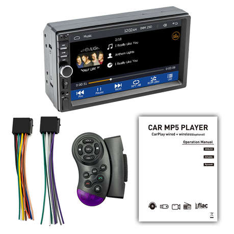 7-Inch Double-DIN Car Stereo with Touchscreen, CarPlay & Android Auto