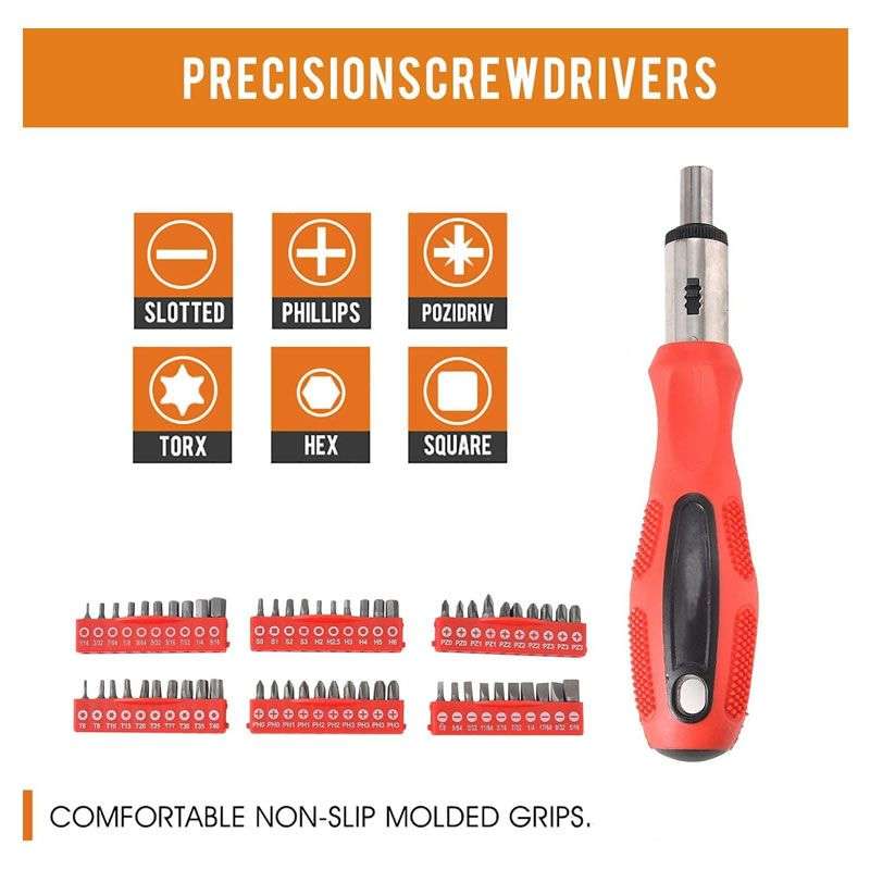 Professional 100-Piece Magnetic Screwdriver and Bit Set