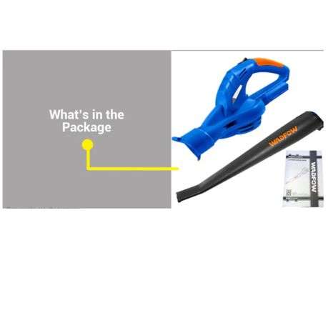 Wadfow - Cordless Blower (20V) 2.5 m per min - Tool Only - Wadfow - Cordless Blower (20V) 2.5 m p...