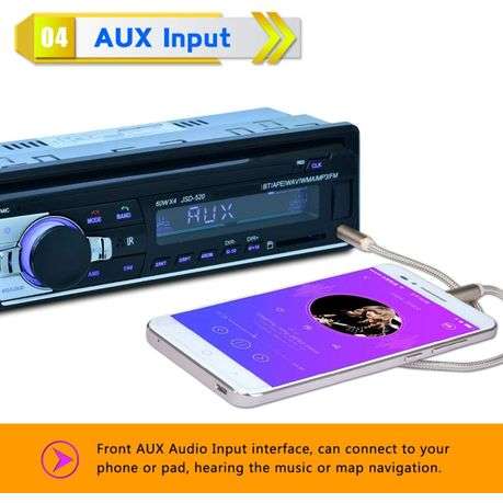 12V Bluetooth Car Stereo with FM Radio, USB, SD & AUX Playback