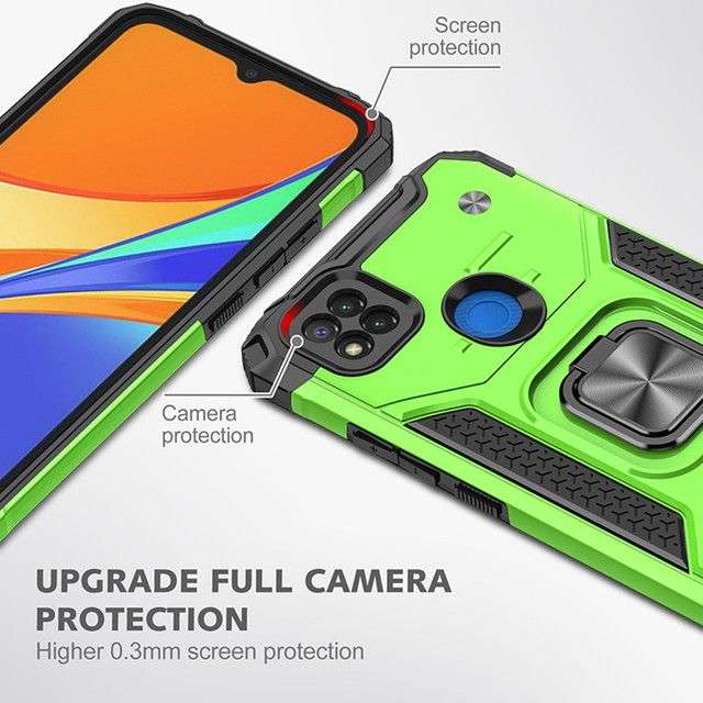 Shockproof Kickstand Ring Stand Armor Case for Xiaomi Redmi 9C