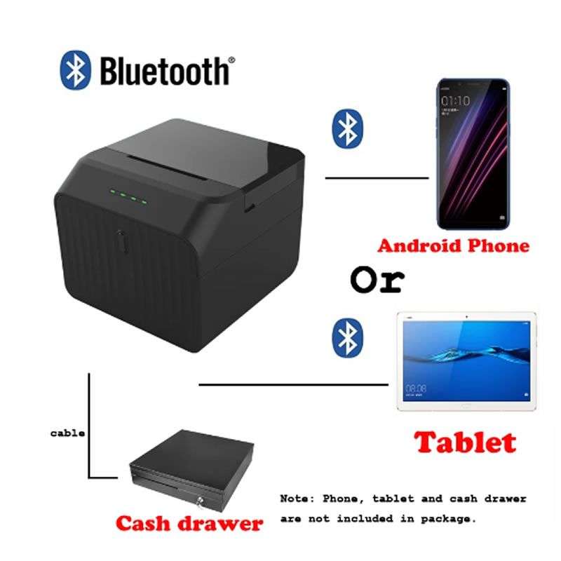 Thermal Printer Portable and Wireless (Bluetooth) + USB - Till slip printer