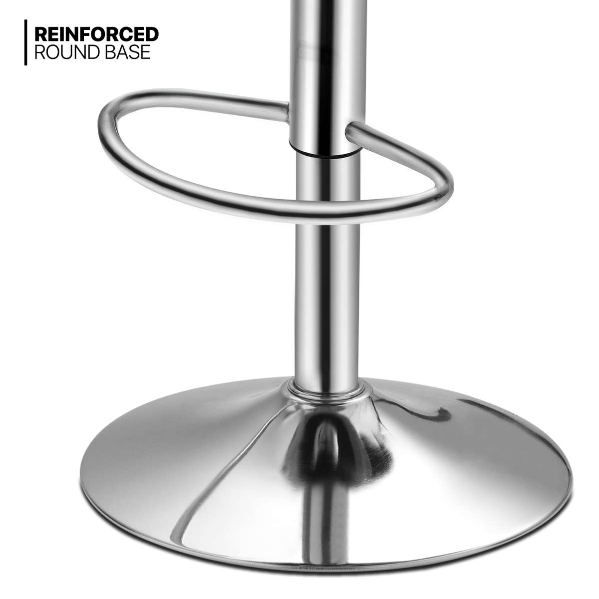 Bar Stools - Luxury Leather Barstools with Chrome Base - Black Colour