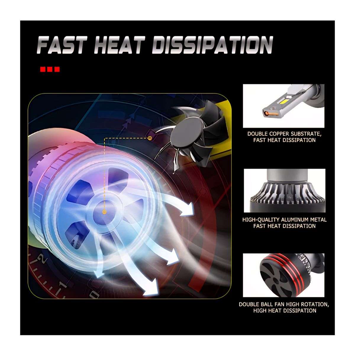 H7 12000LM 65W M8- Super Bright Led Headlight Bulbs- Pack Of 2