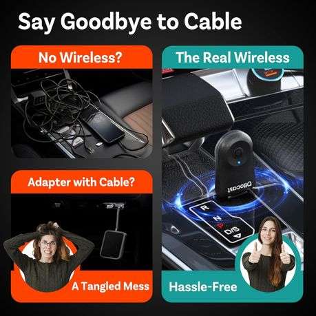 Wireless Smartphone Integration Adapter for CarPlay and Android Auto - 2-in-1 Mini