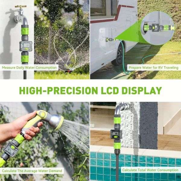 Rainpoint Digital Water Flow Meter with LCD