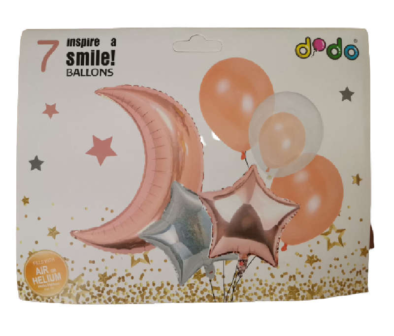 7 Piece Star and Moon Balloon Pack