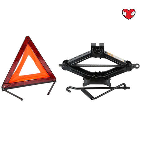 2-Ton Scissor Jack with Folding Warning Triangle