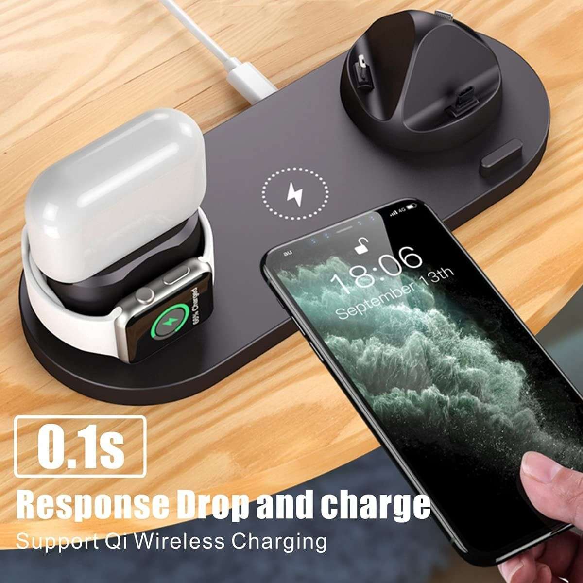 6 in 1 Multi-Function Charging stand for iPhone, Apple Watch, Airpods