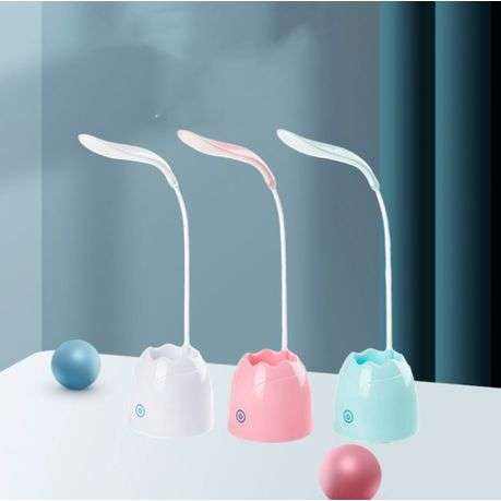 Led dimmable desk lamp with phone holder