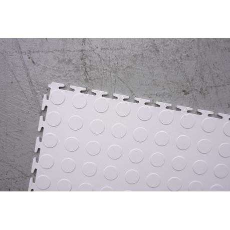 PVC Interlocking Rubber Floor Tile - Gym Mats (Pack of 4 - 1sqm) - White