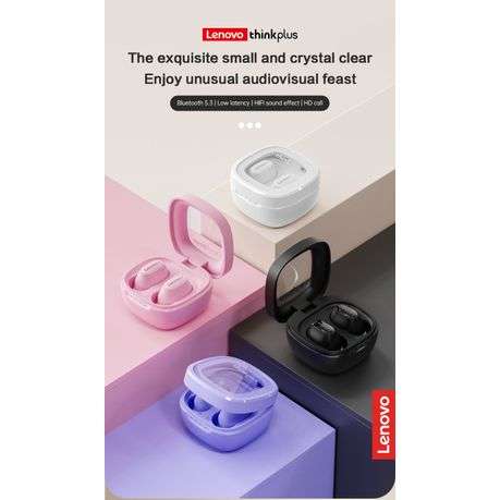 Lenovo - XT62 -Transparent Design Wireless Noise Cancelling Earphones- Pink