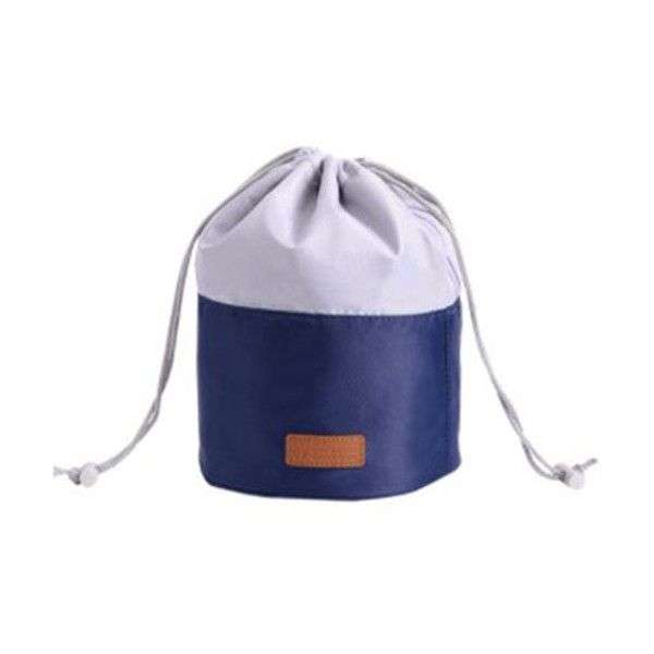 Olive Tree - Drawstring Cosmetic Travel Organizer Toiletry Bag - Navy