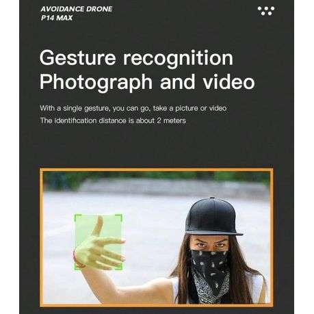 P14 MAX- Aerial Drone With Auto Return And One Key Takeoff/Landing - Black