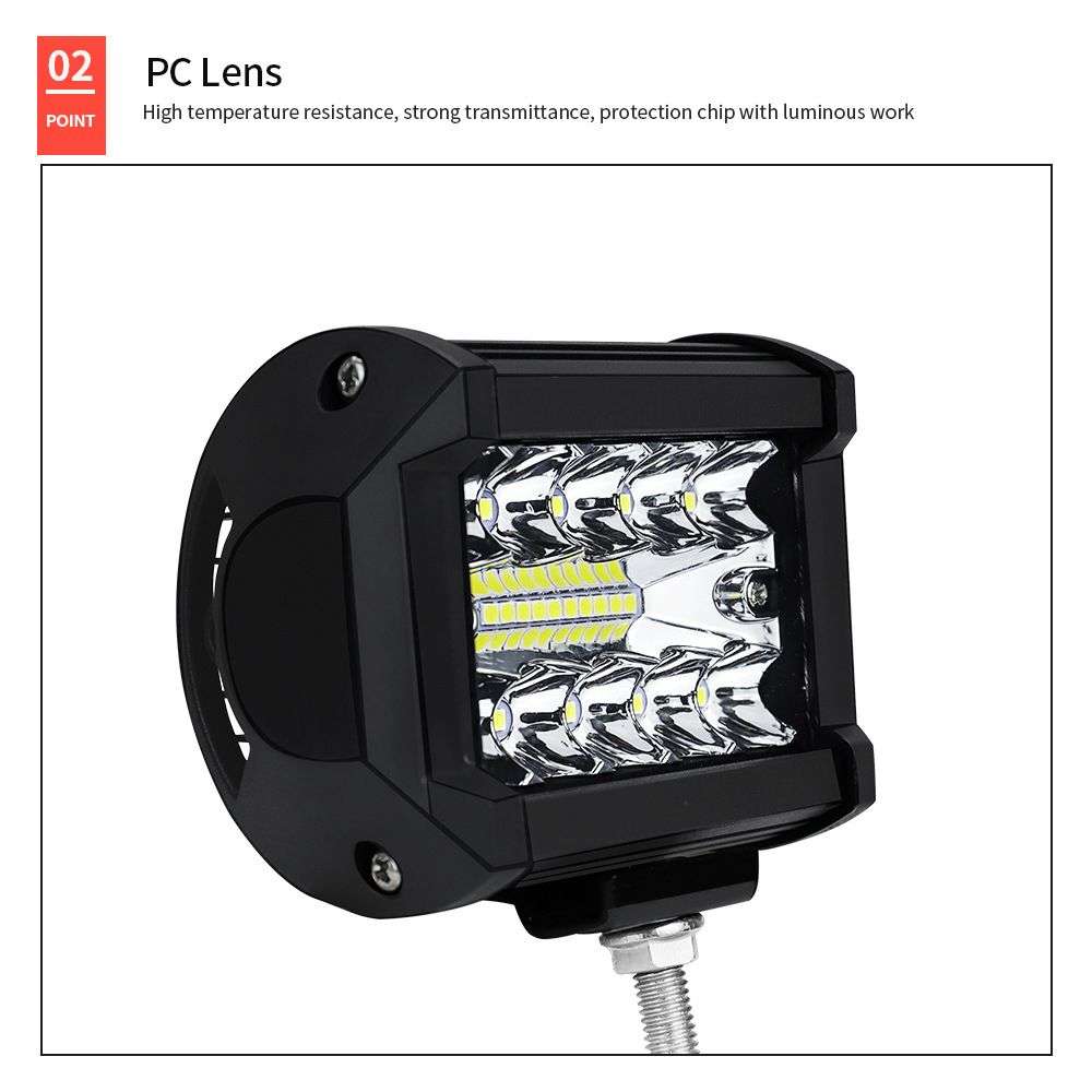 Used 4 Inch 60W LED Work Light Bar for Driving Offroad Boat Car Tractor etc
