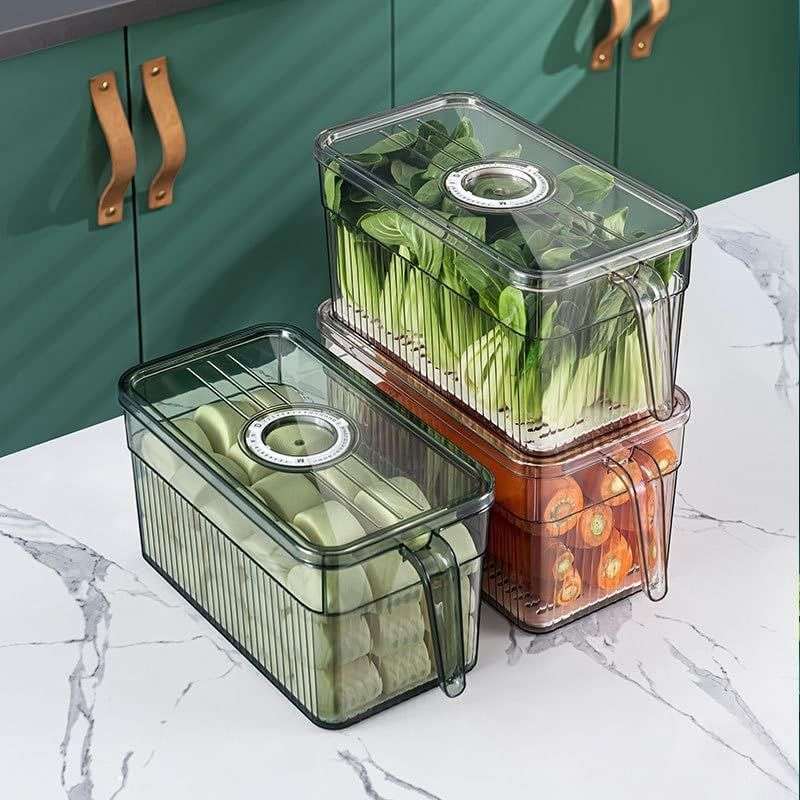 Stackacle Food Storage Container Refrigerator Pantry Organizer Bins - 3 Pieces