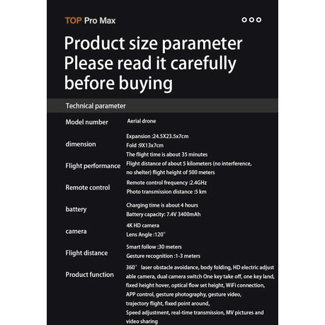 P18 - Triple Camera Quadcopter Drone With GPS HD Aerial Photography - Black