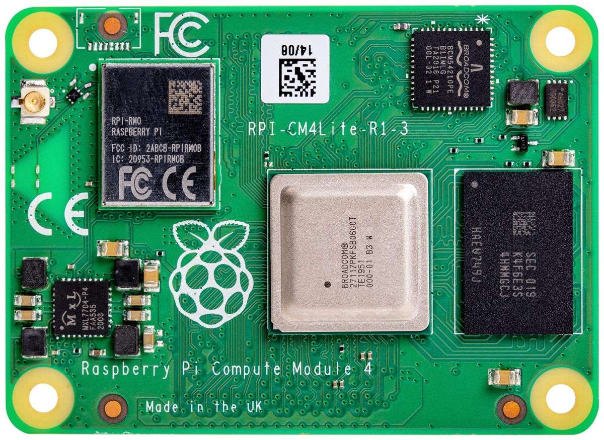 Raspberry-Pi (CM4001000) Compute Module 4 Lite, 1GB RAM, ARM Cortex-A72