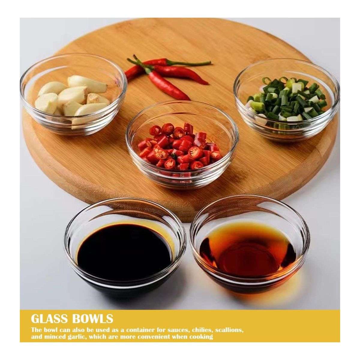 Glass Snack and Serving Bowl - 5cmx3cm - 6 Pack