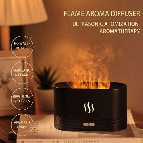 Flame Effect Aroma Diffuser with LED Lighting